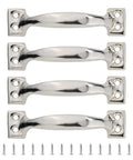 Set Of 4 Iron Cabinet Pulls With Comfy Grip For Kitchen Cabinets Dressers And Cupboards Barn Door Style Gate Handles Durable Antique Finish Easy Grip Knobs For Wood Furniture And Garage Storage