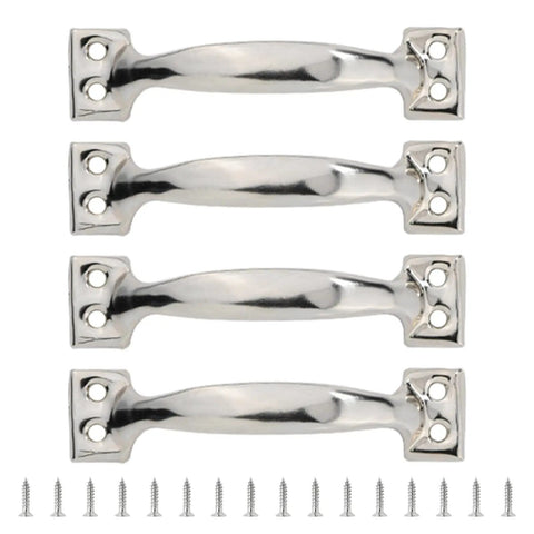 Pack Of 4 Bow Shaped Gate Handles For Garage Doors Cabinets Wardrobes And Fences Metal Pulls With Easy Install And Mounting Screws