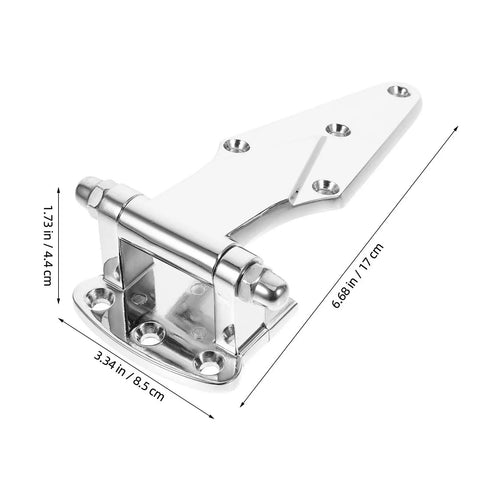 Heavy Duty Freezer Door Hinge Zinc Alloy, Easy Install Pivot Hinge, 6.68 in x 3.34 in, silver finish, for secure door operation.