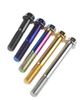 Top Notch Titanium M10 Flange Hex Screws, Super Heavy Duty Serrated Lock Tightening Fasteners in various colors for bike mods.