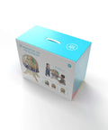 Deep Sea Adventure Wooden Toddler Activity Center packaging box showing age recommendations, colorful design, and dimensions.