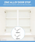 Heavy Duty Zinc Alloy Door Stopper Set Two Pack Anti Pinch Wall Protectors shown with kitchen cabinet