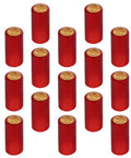 Top Shelf Heat Shrink Wine Caps For Flawless Bottle Sealing Easy Peel Cork Covers Sweet Deal For Home Cellars And Casual Getaways Pro Grade Resealable Film Sleeves in red with gold tops.