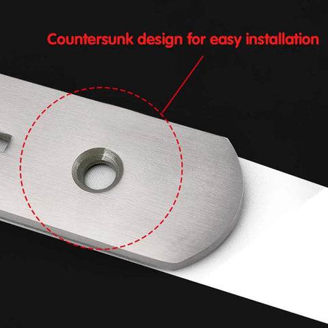 Close-up of countersunk hole on Rock Solid 2 Pack Triangle Shelf Brackets Crafted From Heavy Duty Stainless Steel Featuring A Slick Brushed Silver Finish.
