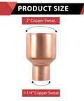 Rock Solid Low Lead Copper Coupling Reducer With Zero Drama Sweat Connection designed for 2" to 1-1/4" pipe size.