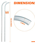 Dimensions of Built To Last 1.5mm Steel R12 Horizontal Garage Door Tracks for 7 Foot Doors with 2 Inch Rail Pair shown.