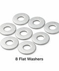 8 flat washers for Through-Hole Headboard And Footboard Bolt Kit For Bed Rails - 2.5 Inch And 4 Inch Hardware