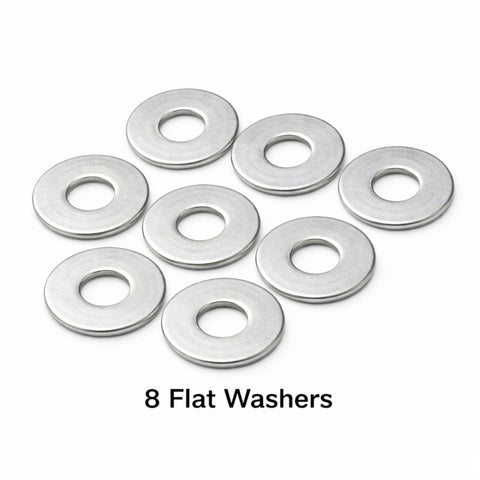 8 flat washers for Through-Hole Headboard And Footboard Bolt Kit For Bed Rails - 2.5 Inch And 4 Inch Hardware