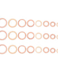 120 Piece Premium Red Copper Washers Assortment Kit Includes Tough Flat Gaskets For Sealing Oil Pan Plugs Fuel Lines Hydraulic Connections With Storage Box Organizer For Easy Access And High Thermal Conductivity Works Wicked Well Under Pressure. red copper washers assortment in eight sizes