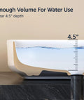 Side view of Rectangular Vessel Sink For Bathroom Above Counter Top Mount Porcelain Ceramic Premium with 4.5-inch water depth
