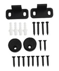 24 Inch Rail Set Sliding Barn Door Hardware Kit With No Fuss Heavy Duty Carbon Steel Tracks Big Shape Pulleys For Whisper Quiet Glide Black Finish Supports Up To 100 Lbs Easy DIY Cabinet Door Installation tools and screws