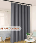 10-Foot Flexible Black Curtain Track System With Bendable Curved Rail For Ceiling Or Wall Mount, Sliding Track For Bay Window RV Room Dividers, Includes Brackets And Easy Fuss Installation. Installed on ceiling with gray room divider curtains.