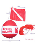Red Dive Flag Inflatable Surface Marker Buoy For Scuba Diving Spearfishing And Boating With High Visibility Signaling