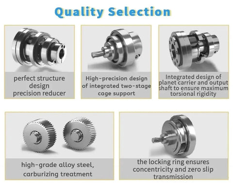 Heavy Duty Helical Planetary Gearbox for Nema 23 and Nema 34 Servo Motors, showcasing precision design and high-grade alloy steel.