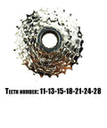 Seven Speed 11-28T Freewheel for Electric Mountain Bikes, Threaded B1.37x24TPI, 37.1mm Tall, 485g, Durable Alloy Build