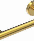 Gold Toilet Paper Holder Stainless Steel 304 Built To Last Double Post Pivoting Roll Holder Wall Mounted Tissue Holder For Commercial Bathroom RV Brushed Brass Finish, side view