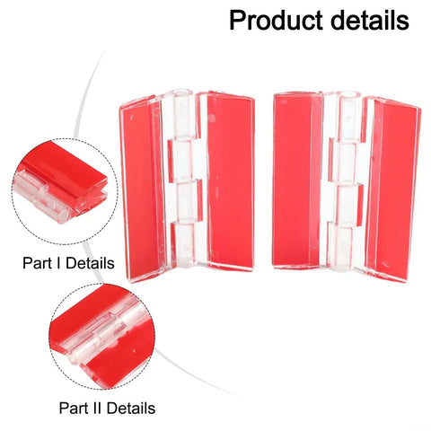 Close-up of Crystal Clear Acrylic Hinges 4 Pack 1.37 x 1.77 Inch For Mini Cabinets Drawers Jewelry Boxes Transparent Continuous Hinge
