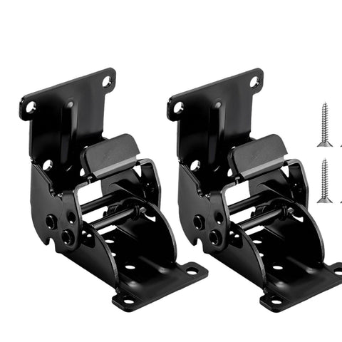 Two Hinge Pack Foldable Self Locking Furniture Hinges For Workbenches And Tables With 0 90 180 Degree Angles, Black Finish