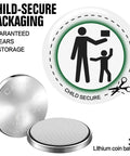 Hella Solid CR2025 3 Volt Coin Cell Batteries 12 Pack Built With Child Resistant Bitter Shell To Keep Little Ones Safe For Car Key Fobs TV Remotes Wristwatches Calculators Gonna Run Smooth Forever - Child-secure packaging with 3V lithium coin battery