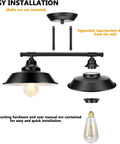 Exploded view of Farmhouse Rustic Two Light Vanity Wall Sconce With E26 Base Matte Black Industrial Bathroom Lighting Fixture components.