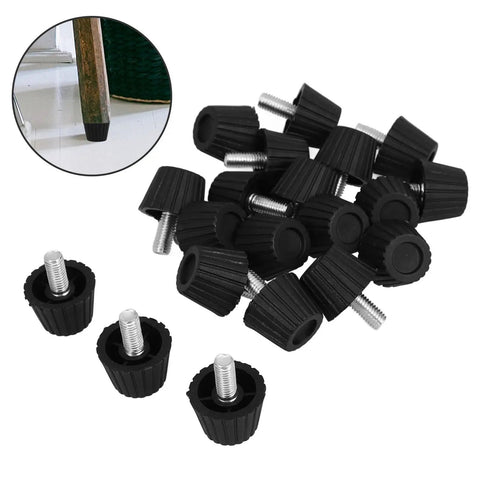 Adjustable Screw-In Furniture Levelers With Anti-Slip Pads, Heavy-Duty Threaded Feet For Chairs And Tables, shown with leg insert