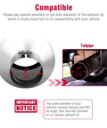 Universal Diesel Truck Exhaust Tip 4 Inch Inlet 6 Inch Outlet, 15 Inch Long Stainless Steel compatibility instructions