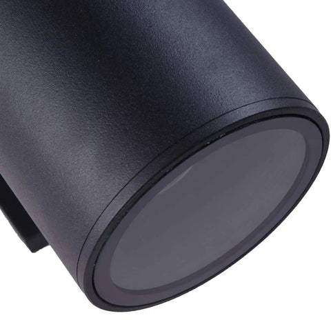 Close-up of Outdoor Porch Light 2 Pack With Aluminum Cylinder And Tempered Glass Cover Waterproof Wall Sconces, rust resistant.