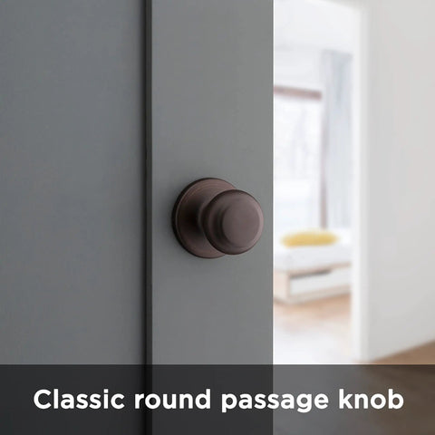 Interior Passage Door Knob No Locking Doorknob For Closet And Hallway Doors In Venetian Bronze Finish Easy DIY Install With All Hardware Included Simple Upgrade For Non Locking Doors