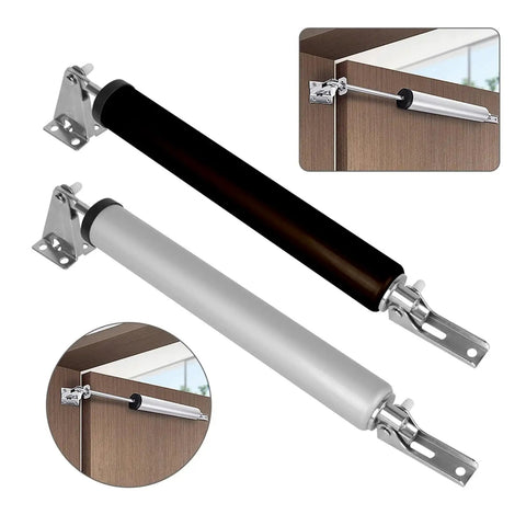 Adjustable Buffer Force Door Closer With 90 Degree Stop Gas Spring Auto Close And Lock Silent 25-45kg Capacity Easy Install