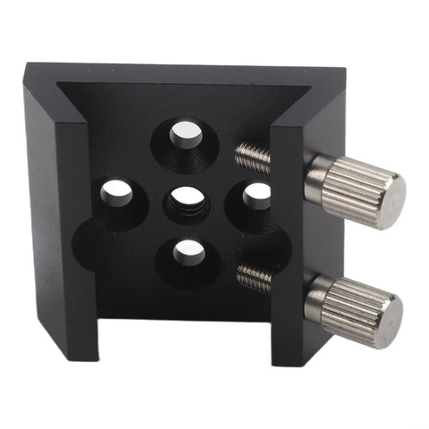 Close-up view of Lightweight Aluminum Alloy Telescope Finder Mount with One Quarter Inch Thread Red Black Dovetail Base Plate.