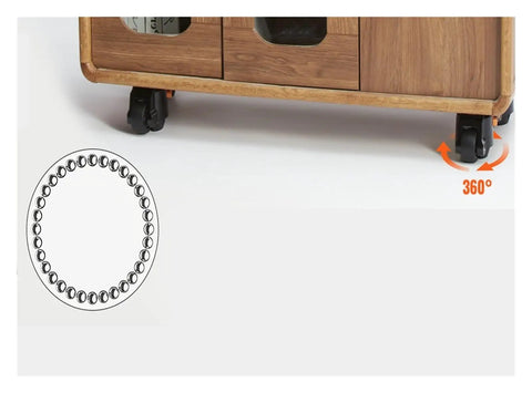 Heavy Duty Retractable Leveling Caster Engineered To Support 2200 Lbs, 360 degree swivel wheels for easy maneuverability.