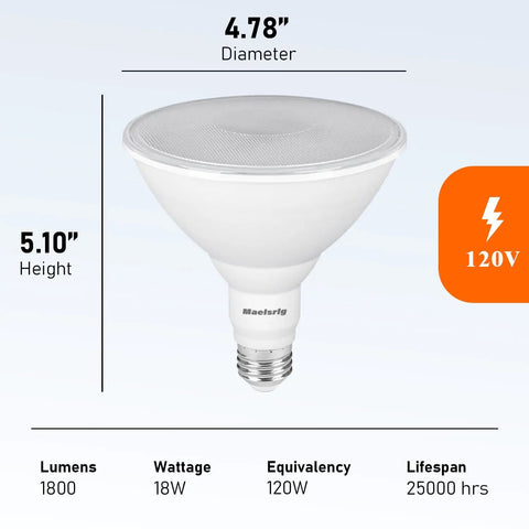 Heavy Hitter Par38 LED Flood Light Bulbs Outdoor With E26 Base 18 Watt 120 Watt Equivalent Daylight 5000K Dimmable Weatherproof Yard And Driveway Upgrade 1800 Lumens 4 Pack No Sweat Install