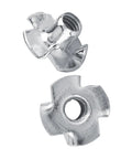4 Prong Tee Nuts Zinc Plated Carbon Steel For Woodworking And Furniture, Built To Last Heavy Duty T Nuts With Strong Threaded Socket