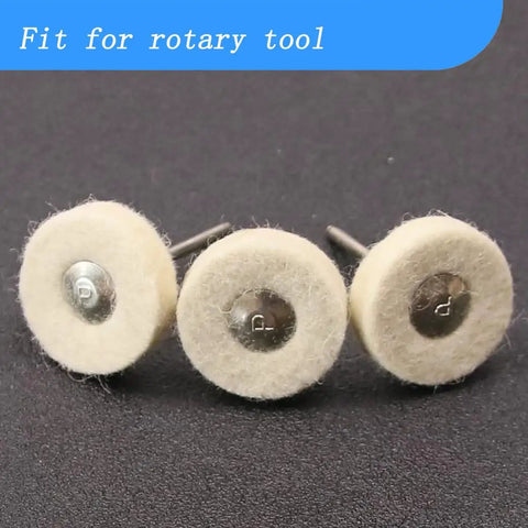 20 Pack Pro Grade Compressed Wool Felt Polishing Wheels with One Eighth Inch Mandrel for Rotary Tools