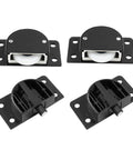 Sliding Cabinet Door Hardware Kit With Two Pairs Of ABS Single Wheel Furniture Rollers, Black Sliding Door Wheels For Closet Wardrobe And Cabinet, Silent Bearings For Quiet Sliding, Includes Mounting Screws.