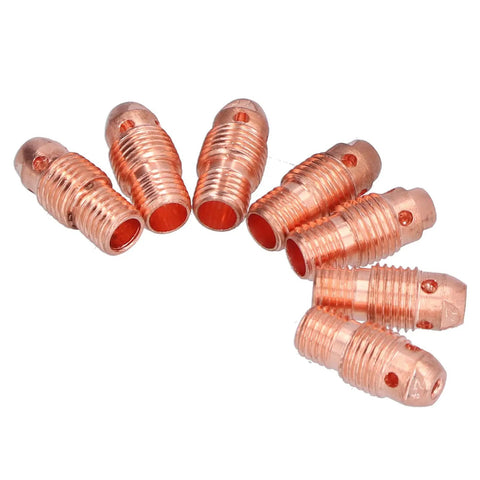 Heavy Duty Premium Copper TIG Collet Body Replacement Parts Fits 13N24 13N 796F WP 9F Torch Consumables, 7 copper units