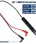 Pro Grade Test Lead Tweezer Set For Multimeter Two Pack 1000V 20A Probes with SMD tweezers, 26-inch length, dust-proof cap