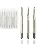 Machine Taps Set For DIYers And Pros, High Precision Threading Tools For Consistent Cuts In Metal, Versatile Workshop Tap Kit For Machining, Repair, And Fabrication Projects. 10-piece HSS straight flute tap set in plastic case