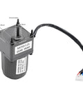 AC gear motor with 1:25 gear head, gray metal housing, 15W 110V single-phase, wiring harness with white plug.
