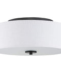 Cool One Light LED Flush Mount Ceiling Light in Graphite Finish, 13 Inch Diameter, 6 Inch Height, 17W Integrated LED Module, white shade