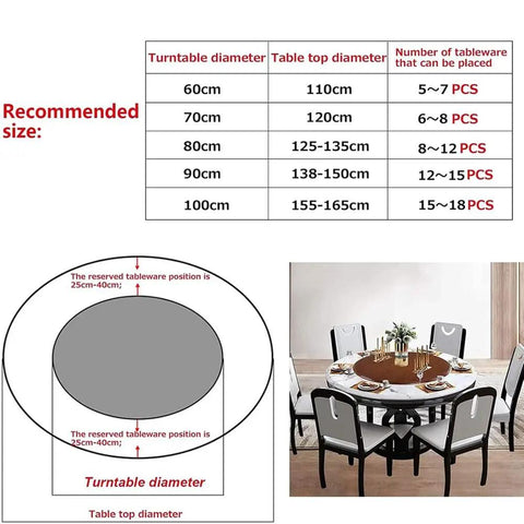 Recommended sizes for Real Deal Heavy Duty Round Wood Lazy Susan Turntable Slick 360 Rotation Non Slip Base No Sweat Serving Tray.