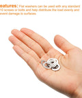 M10 Flat Washers 304 Stainless Steel 50 Pack Ultra Thin Heavy Duty Spacers 10X16X0.5Mm in hand for automotive and electronic use.