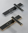 Modern Wooden Interior Door Handle Lock Anti Theft Security With Magnetic Keyed Access For Bedroom Easy Install Hardware