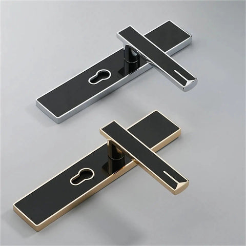 Modern Wooden Interior Door Handle Lock Anti Theft Security With Magnetic Keyed Access For Bedroom Easy Install Hardware