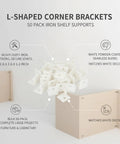 Pro Grade White Iron L Brackets For Furniture Assembly Corner Reinforcement Brackets 2.6 X 2.6 Inch Right Angle Supports Heavy Duty