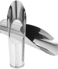 Two Piece Stainless Steel Garden Shovel and Soil Sifter Set with polished finish for bonsai and vegetable gardening.
