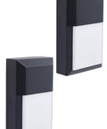 Go To Outdoor Sconce Wall Pack Light 2 Pack Built In LED 12W To 100W Wet Location Black Cast Aluminum With White Polycarbonate Lens