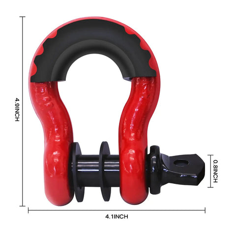 Badass Heavy Duty 2 Pack D Ring Shackles Delivered With 41887 Lbs Breaking Strength And A Solid 7 8 Inch Screw Pin Rigged Tough view from the side.