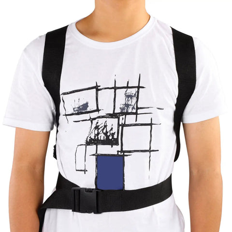 Person wearing the Adjustable Single Scuba Tank Holder And Support Backpack with Tank Bracket for underwater diving anti-skid grip design.