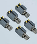 Five Three Volt 4mm Vibration Motor Coin Style 5 Pack Pocket Sized Vibe Motor With About 10,000 RPM against a grey background